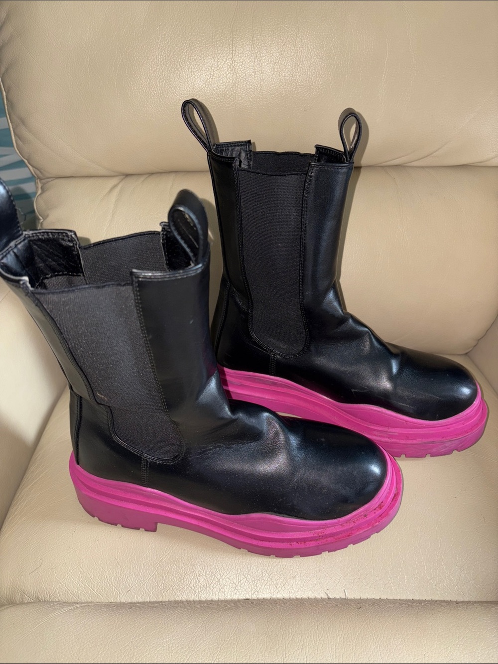 Azalea Wang ghosted platform Boots